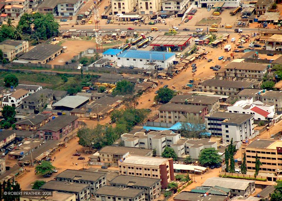 Aerial view of a Nigerian city